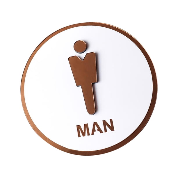 Letrero de baño, accesorio de identificación, moderno y elegante, unisex. Hombres