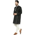 thumbnail image 4 of SKAVIJ Men's Kurta Pajama Set Embroidered Art Silk Party Dress Brown S, 4 of 6