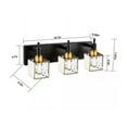 thumbnail image 3 of EDISLIVE Orillia 19.7 in. 3-Light Modern Black Gold Bathroom Vanity Light with Crystal Shades, 3 of 5
