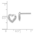 thumbnail image 2 of 925 Sterling Silver Polished Rhodium Diamond Love Heart Post Earrings Measures 8x8mm Wide - Earring for Women, 2 of 2