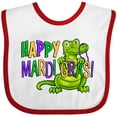 thumbnail image 3 of Inktastic Happy Mardi Gras Cute Alligator with Beads Boys or Girls Baby Bib, 3 of 4