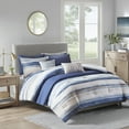thumbnail image 1 of Madison Park Marina 8 Piece Printed Seersucker Comforter and Coverlet Set Collection Blue Cal King, 1 of 4