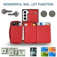 thumbnail image 2 of Samsung Galaxy S23 Crossbody Wallet Case, Zipper Pocket Phone Case Cross Body Strap with RFID Blocking Carring Bag Credit Card Premium Leather For Samsung Galaxy S23, Red, 2 of 9