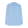 thumbnail image 3 of Full Length Sleeve Womens Tops Polka Dot V Neck Business Work Shirts Dressy Casual Blouses Spring Outfits Loose Fit, 3 of 5
