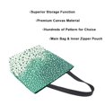 thumbnail image 3 of FORMRS Womens Canvas Tote Bag with Zipper Inner Pocket Shoulder Handbag, Green and White Pattern, 3 of 7