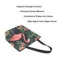 thumbnail image 3 of FORMRS Womens Canvas Tote Bag with Zipper Inner Pocket Shoulder Handbag, Red Flamingo Pattern, 3 of 7