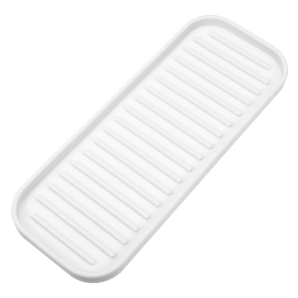 Jabonera, almacenamiento de limpieza de jabón, mantiene el jabón seco para el hogar, baño, cocina, silicona, blanco, 23x9 cm