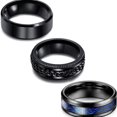 thumbnail image 5 of Titanium Steel Ring Three Piece Set Fidget Spinner Jewelry, 5 of 10