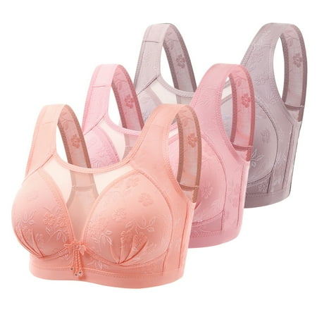 

Spdoo 3 Pack Women s Full Coverage Non Padded Comfort Minimizer Wire-Free Bra Plus Size