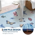 thumbnail image 4 of Memoryfield 9' x 12' Modern Butterfly Print Area Rug, Washable, Non-Slip, Low-Pile Carpet for Living Room, Bedroom, Blue, 4 of 6