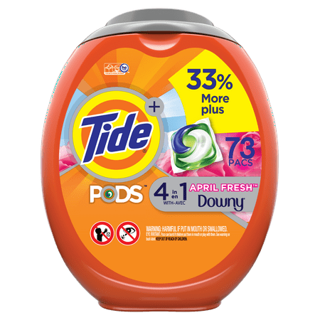 Tide PODS with Downy, Liquid Laundry Detergent Pacs, April Fresh, 73