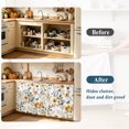 thumbnail image 4 of Vintage Botanical Cabinet Curtain 35"Wx35"L, Dustproof Under Sink Skirt with Self Adhesive Tape, Yellow Spring Floral Butterfly Cabinet Curtain Cover for Kitchen Sink, Bathroom Vanity, Laundry Room, 4 of 9