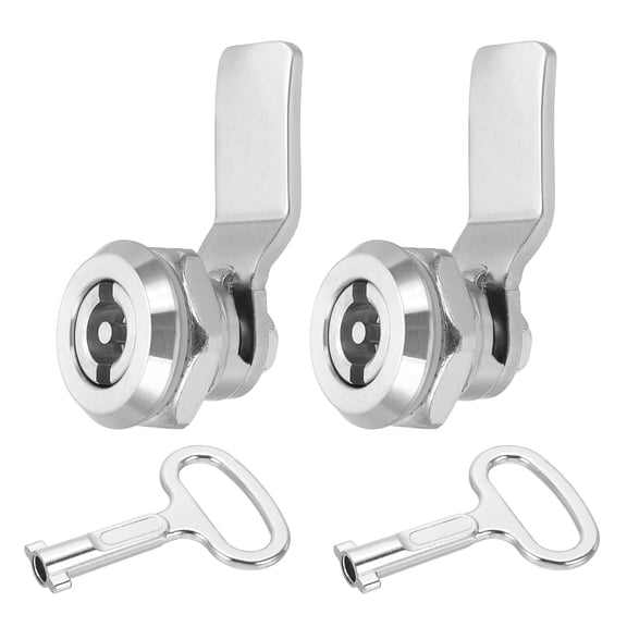 Uxcell 2Pcs Tubular Cam Lock 304 Stainless Steel Straight Lock Fit 0.47" Panel Thick