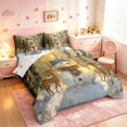 thumbnail image 2 of Manfei Christmas Snowman 7pcs Queen Bedding,Deer Animals Pine Trees Bedding Comforter Set Queen,Brown Yellow,Christmas Reversible, 2 of 6
