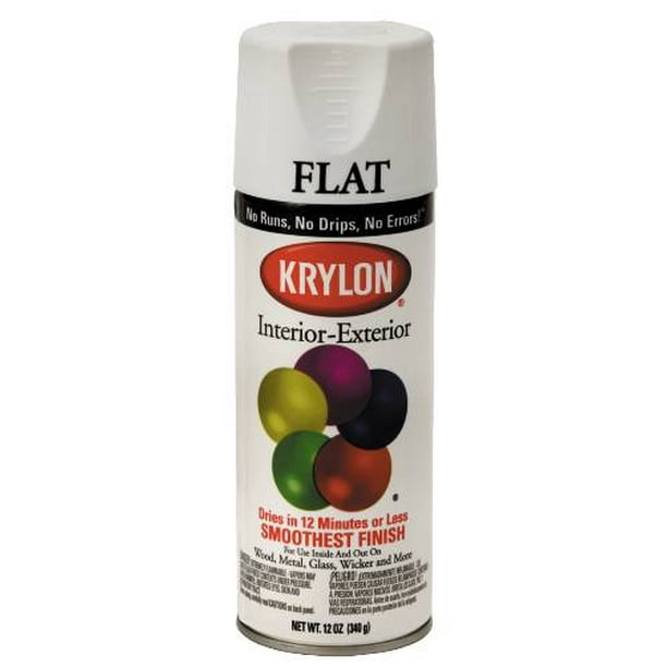 KRYLON INTERIOR/EXTERIOR ENAMEL SPRAY PAINT 12 OZ FLAT WHITE per 5 Each