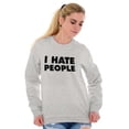 thumbnail image 4 of I Hate People Sarcastic Cynical Humor Unisex Plus Fleece Graphic Sweatshirt Brisco Brands 3X, 4 of 5