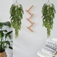 thumbnail image 3 of Plantas colgantes de ratán artificial | 2 piezas de decoración de pared de simulación verde | Enredaderas falsas de 81 cm para decoración del hogar y la boda | Uso en interiores y exteriores |, 3 of 7