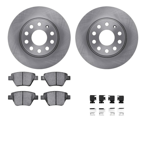 Dynamic Friction Company Rear Brake Rotors with 5000 Advanced Brake Pads includes Hardware 6512-74352