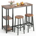 thumbnail image 5 of Aiho 3-Piece Bar Table Set with 3 Storage Shelves for Dining Room, Retro, 5 of 8