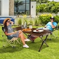 thumbnail image 3 of Gymax Table de Camping Portable Pliable en Bambou avec Sac de Transport Extérieur et Intérieur Café, 3 of 10