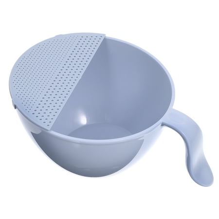 

NUOLUX Multifunction Kitchen Rice Strainer Washing Rice Sieve Rice Draining Basket Washing Basket Washing-up Colander with Handle (Grey)