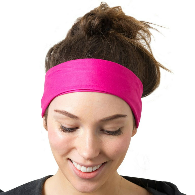 RiptGear Yoga Headbands for Women and Men Pink Solid 