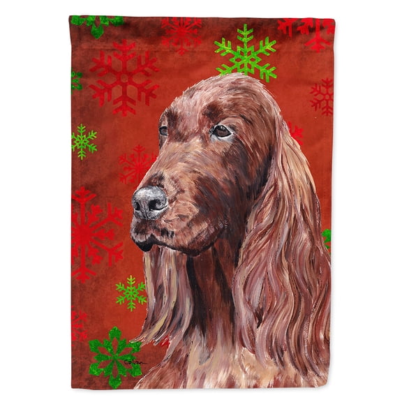 Irish Setter Red Snowflake Christmas Garden Flag