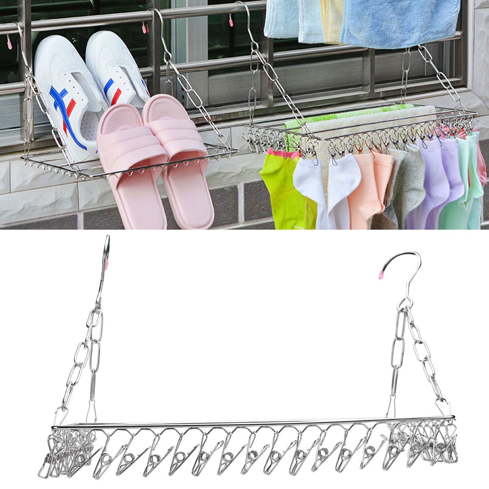 Drying Rack, Stainless Steel Clothes Hanger Rack, For Floortoceiling
