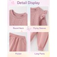 thumbnail image 3 of GYRATEDREAM Girls 2 Piece Outfit Cable Textured Ruffle Sweatshirt Jogger Pants Set, 18M-6T Kids Casual Tracksuit, 3 of 9