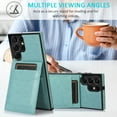 thumbnail image 7 of Compatible with Samsung Galaxy S22 Ultra Case Wallet with Credit Card Holder, Premium PU Leather Magnetic Clasp Kickstand Heavy Duty Protective Shock Absorbing Phone Cover for S22 Ultra, Mint, 7 of 7