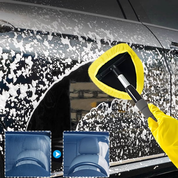 Fiudx Limpiador de Parabrisas, Cepillo Antivaho Ergonómico, Herramienta Portátil para La Limpieza Del Coche, Eliminador de Suciedad Persistente, Eficaz Ayuda para Mejorar La Visibilidad, Apto para Cu