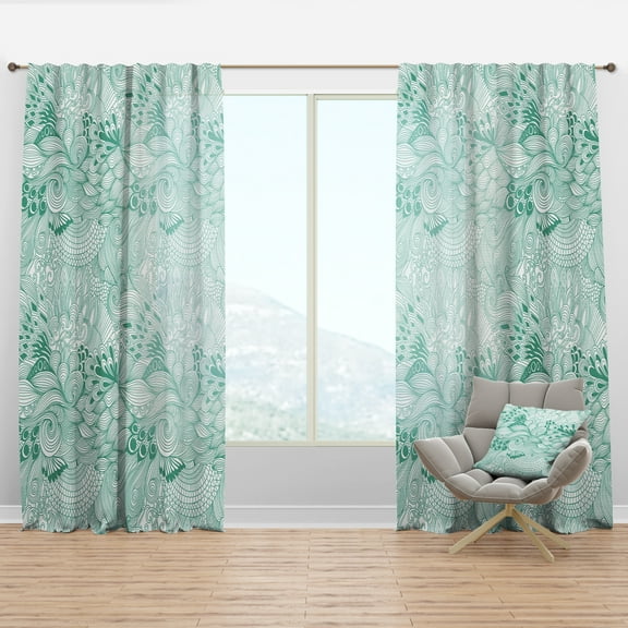 Designart 'Colorful Ornament With Pattern Abstract' Modern & Contemporary Curtain Panel
