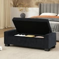 thumbnail image 2 of Noble House Betts Betts Modern Upholstered Storage Ottoman Blue, 2 of 10