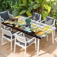 thumbnail image 2 of Spring Table Cloths for 6 Foot Rectangle Tables, Country House Eggs Birds Botanical Floral Plaid Patio Waterproof Elastic Fitted Tablecloths, Washable Rectangular Table Cover for Camping, 2 of 8
