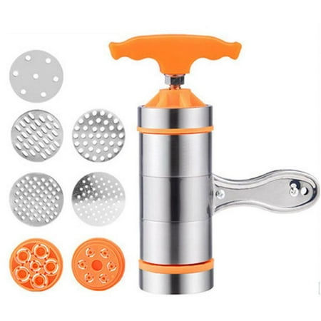 

Seroniy Stainless Steel Noodle Maker Manual Pasta Machine with 7 Press Molds for Ravioli Spaghetti Lasagna