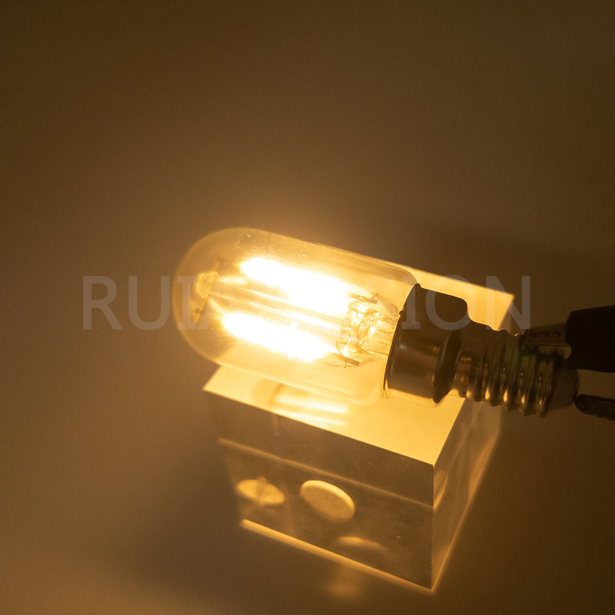 Ruiandsion E12 LED Filament Bulb, 12V 1W 80LM 2700K Warm White, Waterproof for Vanity Mirror Candleholder String Lights, 10 Pcs