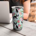 thumbnail image 4 of 20 Oz Boston Terriers and Flowers Coffee Tumbler Double Wall Insulated Stainless Steel Water Bottle | Metal Reusable Thermoses Flask with Cup Cap | Leak & Sweat Proof with Anti-Dust Lid, 4 of 7