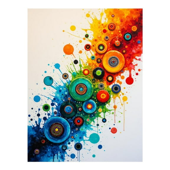 Diamond Art Kit for Adults, Colorful Circular Splash Art Diamond Painting for Adults Beginners, DIY Diamond Art Painting Kits, 5D Diamond Painting Crafts for Home Decor 12x16 Frameless
