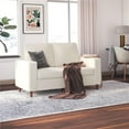 thumbnail image 2 of DHP Liah Loveseat Sofa with Pocket Spring Cushions, Ivory Linen, 2 of 9