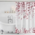 thumbnail image 2 of Pink Leaves Shower Curtain Set - Extra Long 72" x 96" Washable Bathtub Curtain with 12 Hooks, Summer Botanical Waterproof Fabric Stall Shower Curtains for Bathroom/Bathtub Décor, 2 of 6