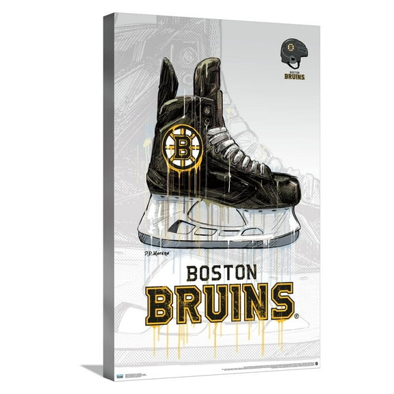 NHL Boston Bruins - Drip Skate 20 Canvas Wall Poster, 14.725" x 22.375"