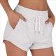 thumbnail image 3 of Pantalones Cortos Deportivos para Mujer con Bolsillos, de Algodón Francés, con Cordón Ajustable, para Hacer Ejercicio en Verano, Informales y Cómodos. Gris L, 3 of 9