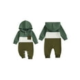 thumbnail image 2 of Loicainy Baby Toddler Boy Fall Romper 3 6 12 18 Months Contrast Color Long Sleeve Hood Full Length Pocket Jumpsuit, 2 of 9