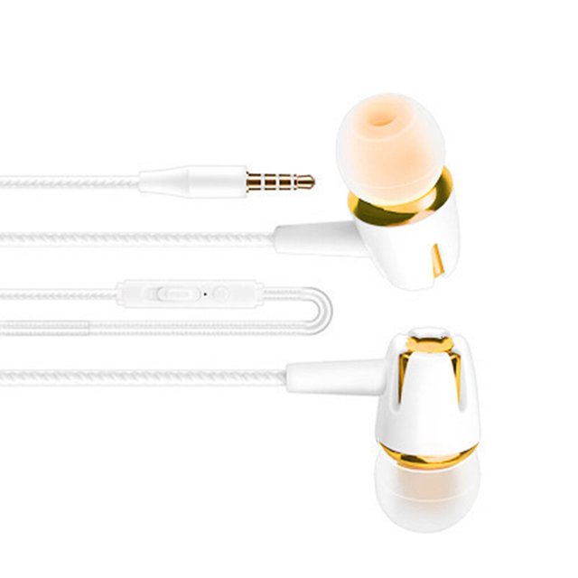 Sidaley Auricular con cable Auriculares intrauditivos con cancelación de ruido para teléfono móvil con conector de 3,5 mm Cables de audio/vídeo oro