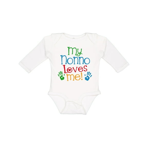 Inktastic Nonno Loves Me Boys or Girls Long Sleeve Baby Bodysuit