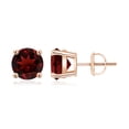 thumbnail image 1 of Angara Boucles d'Oreilles Grenat Naturel - Ensemble Panier Rond 4.4 ct Clous Grenat en Or Rose 14K pour Femmes, 1 of 9