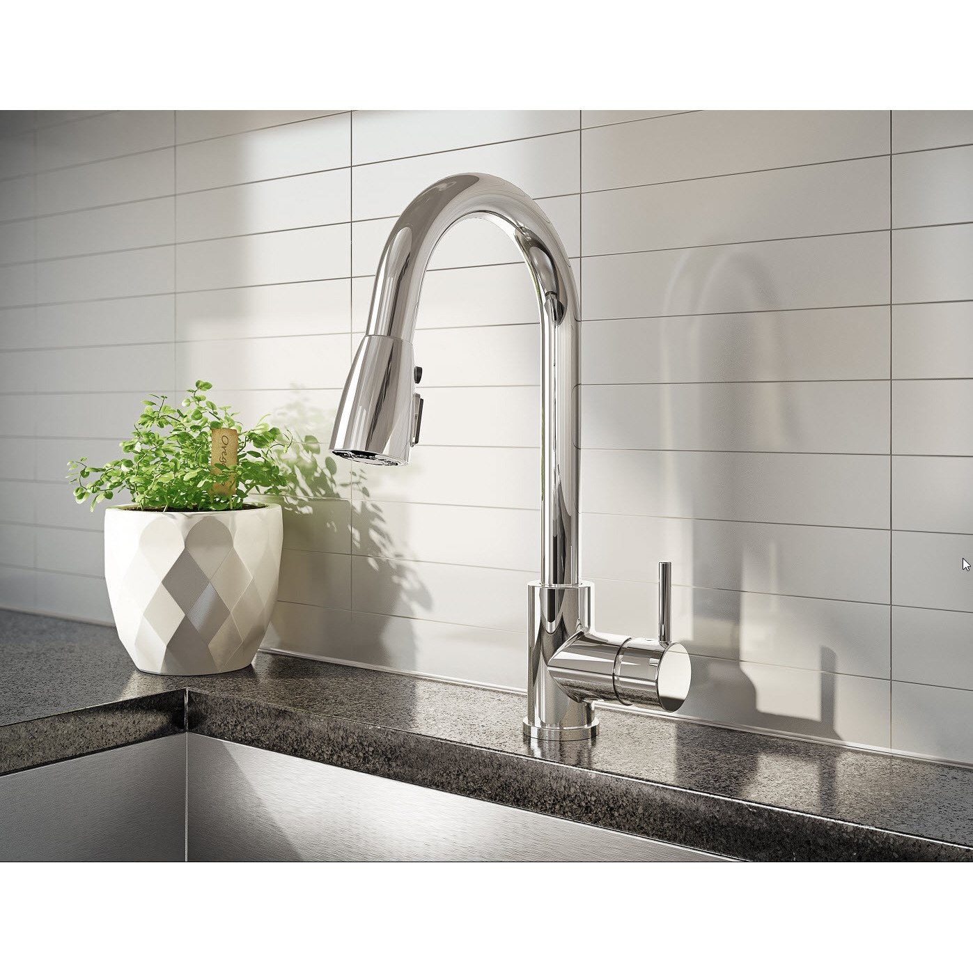 Belanger URB78CCP Single Handle Pull-Down Kitchen Faucet, Polished Chrome