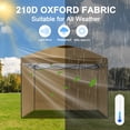 thumbnail image 4 of 10X10 Canopy Tent Sidewalls with Zipper for Canopy Frame, 3Pcs Sunwalls Only, UPF50+ Waterproof Side Walls(Khaki), 4 of 6