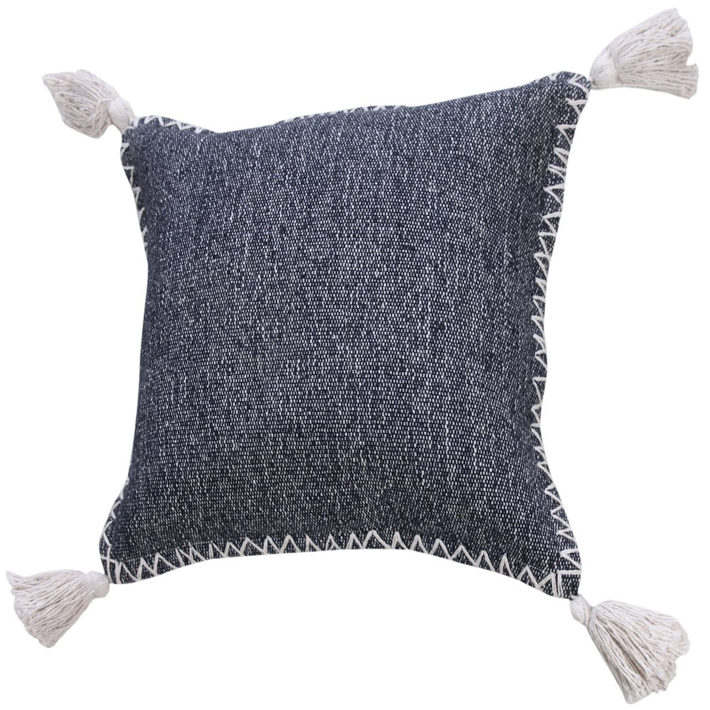 Harlow Hill Mood Indigo Solid Casual Cotton Throw Pillow Cover, 20" x 20"