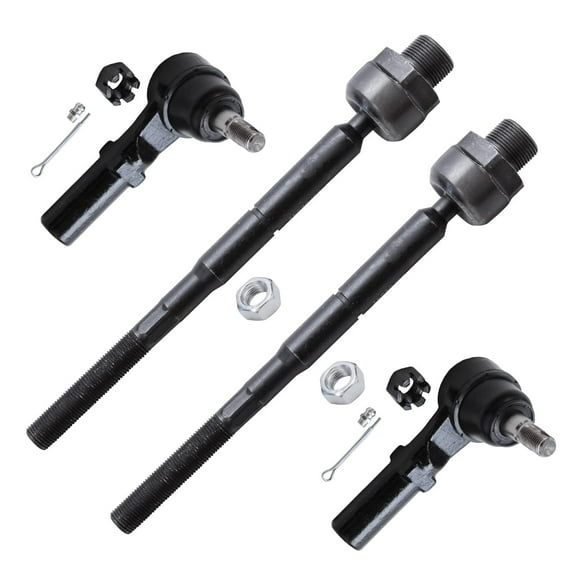 Detroit Axle - Front 4pc Tie Rods for 07-09 Chrysler Aspen, 04-09 Dodge Durango, 4 Outer Inner Tie Rod Ends 2004 2005 2006 2007 2008 2009 Replacement